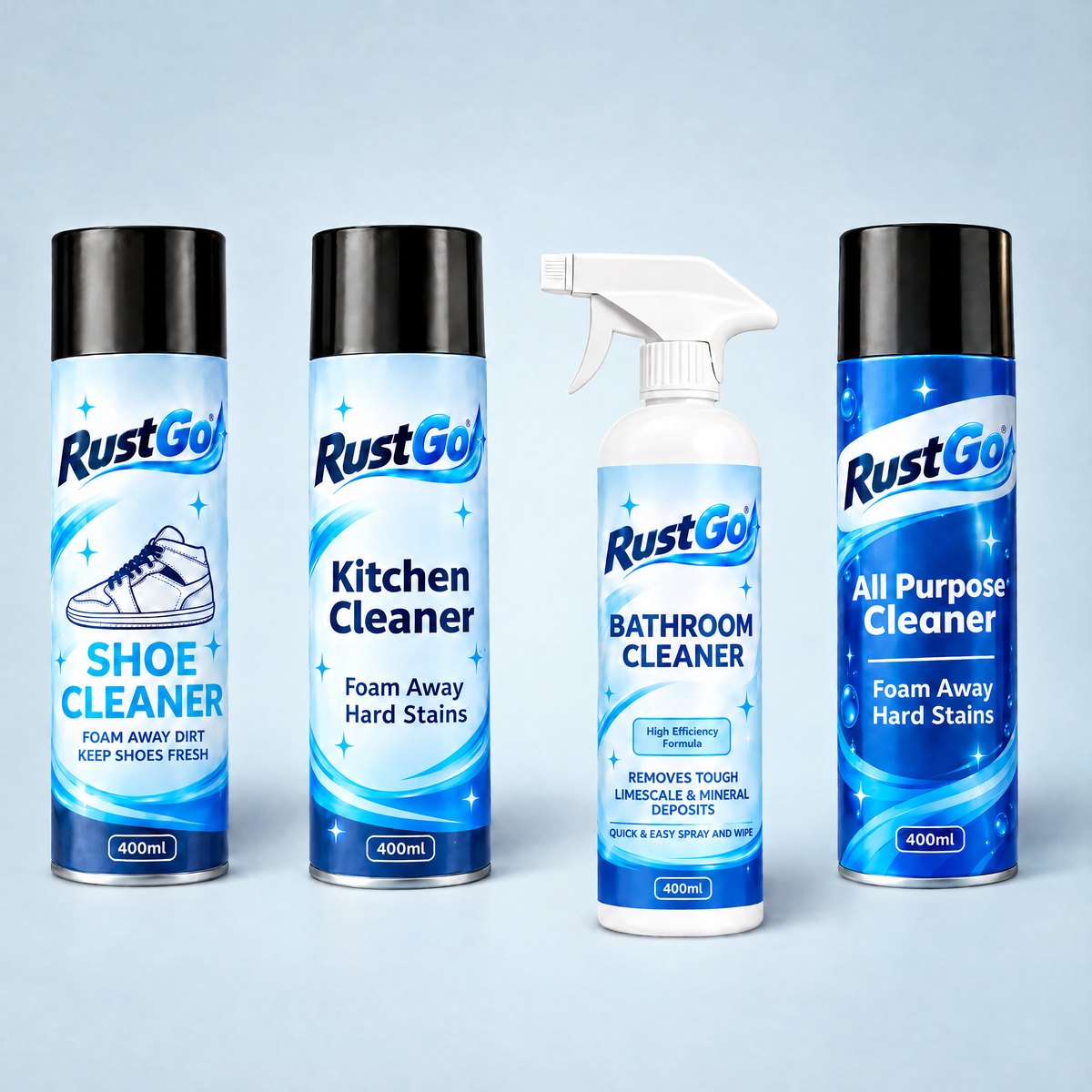 RustGo Shoe Cleaner, Kitchen Cleaner, Bathroom Cleaner and All Purpose Cleaner
