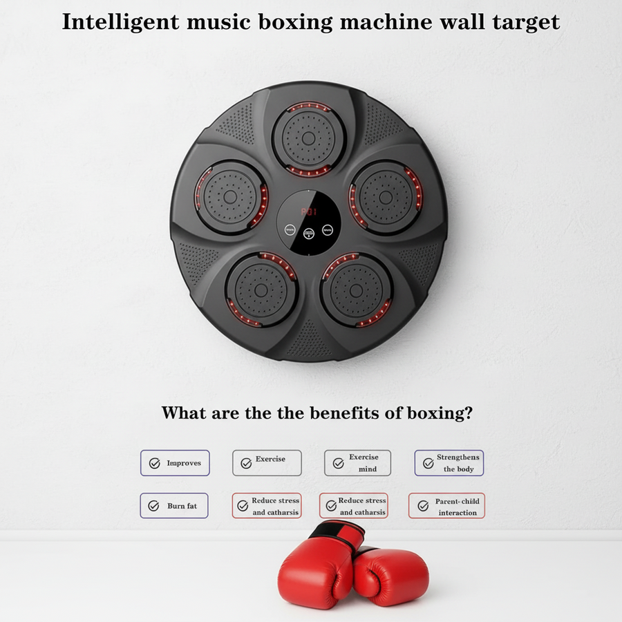 Smart Music Boxing Trainer with LED Lights | Home Fitness Equipment
