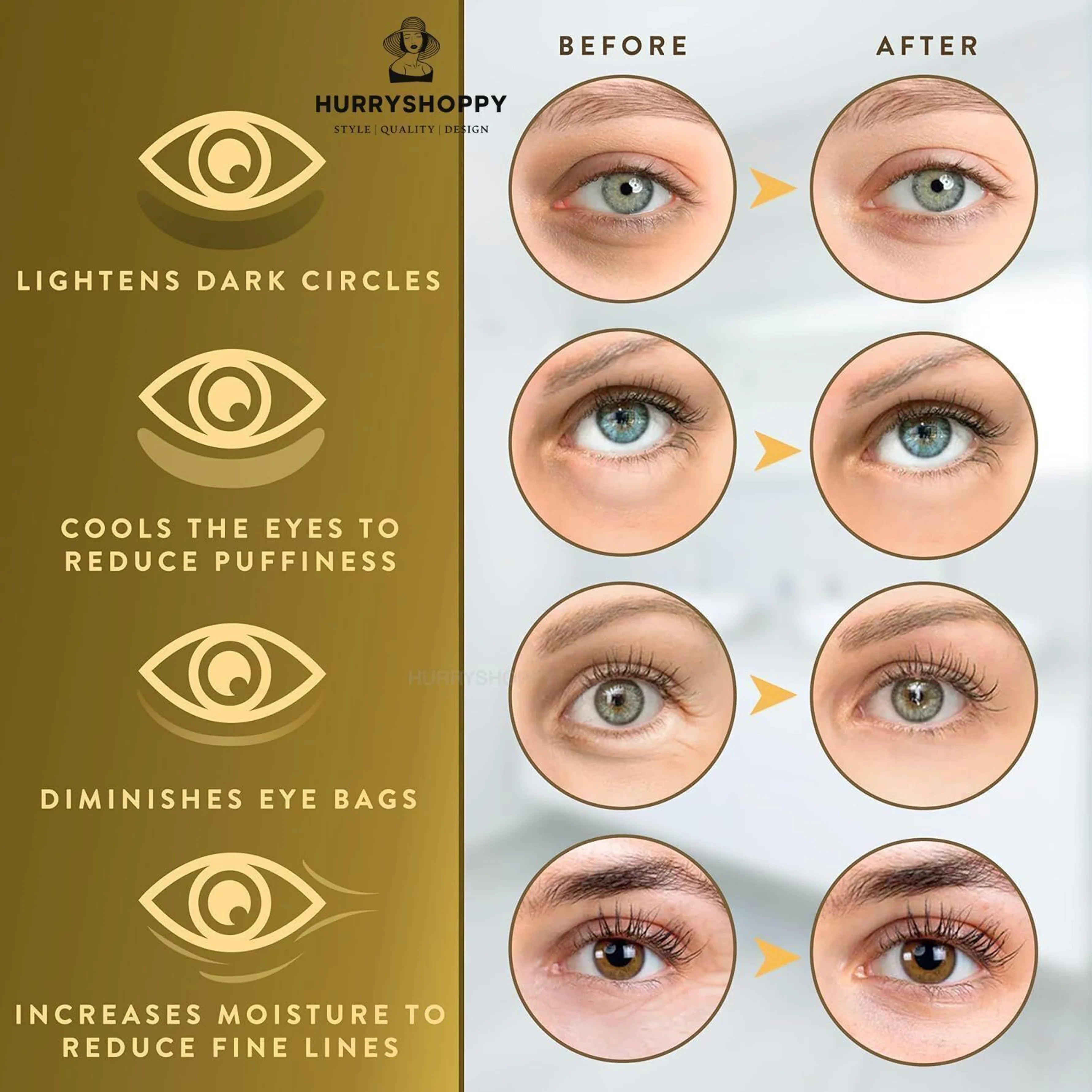 24K Gold Hydrogel Under Eye Patches – Dark Circles & Puffiness Relief