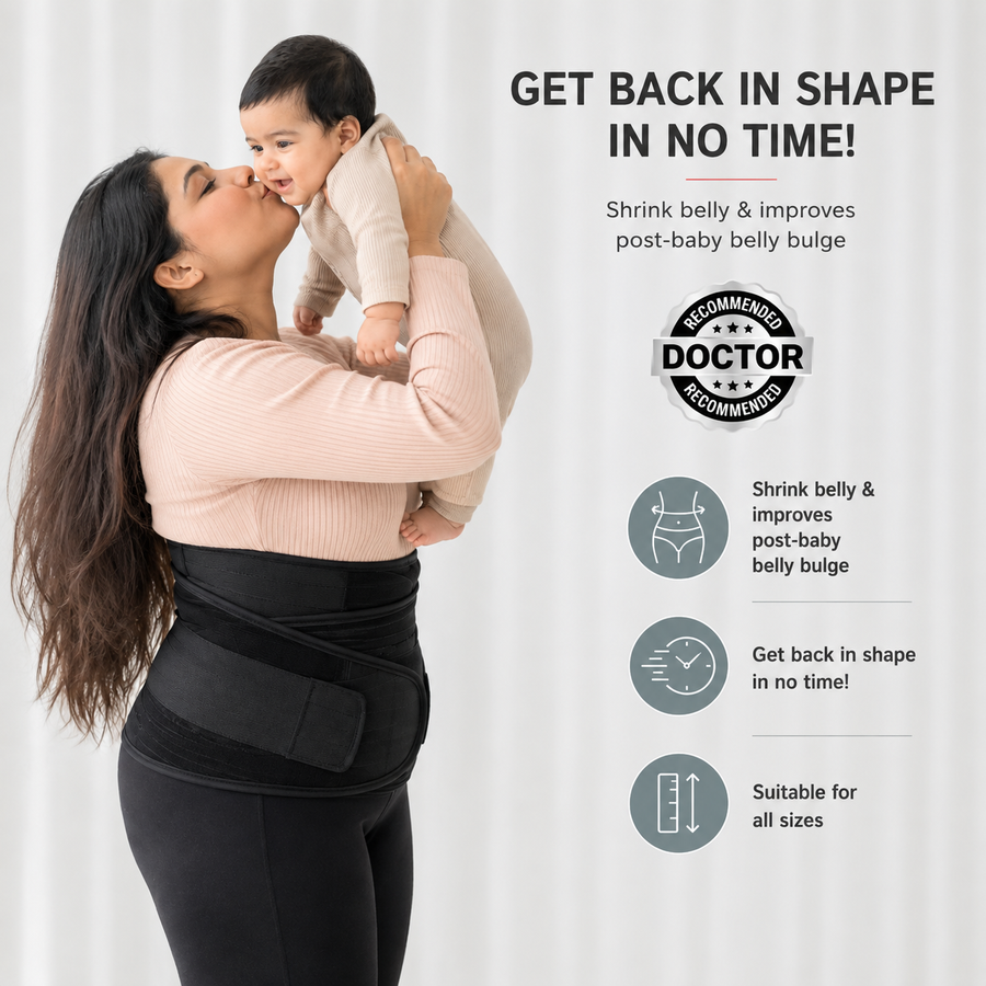 Home of Wellness 3-in-1 Body Support Belt | Medical-Grade Fabric | Breathable | Skin Friendly | 1 Year Warranty