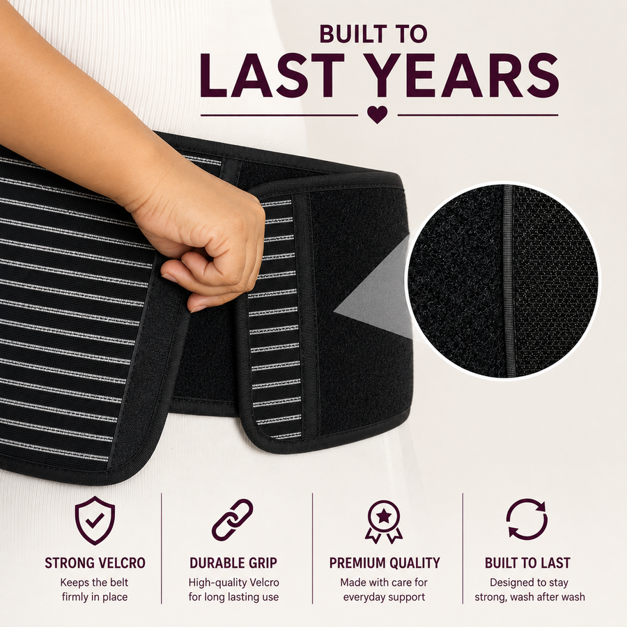 Home of Wellness 3-in-1 Body Support Belt | Medical-Grade Fabric | Breathable | Skin Friendly | 1 Year Warranty