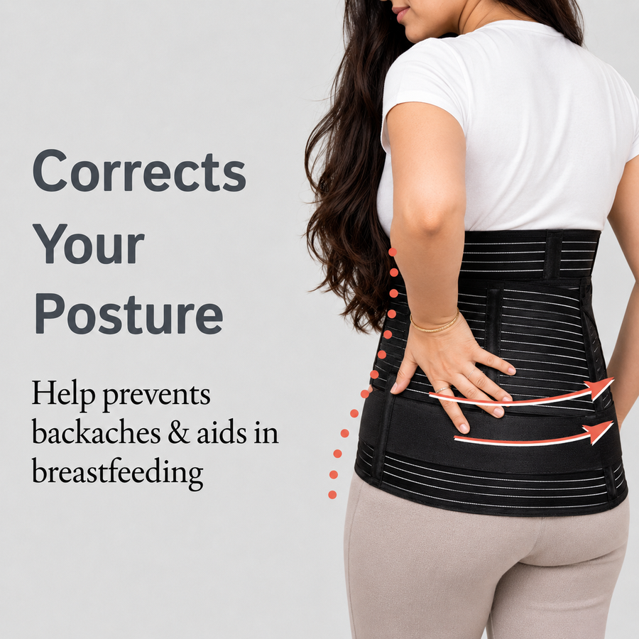 Home of Wellness 3-in-1 Body Support Belt | Medical-Grade Fabric | Breathable | Skin Friendly | 1 Year Warranty