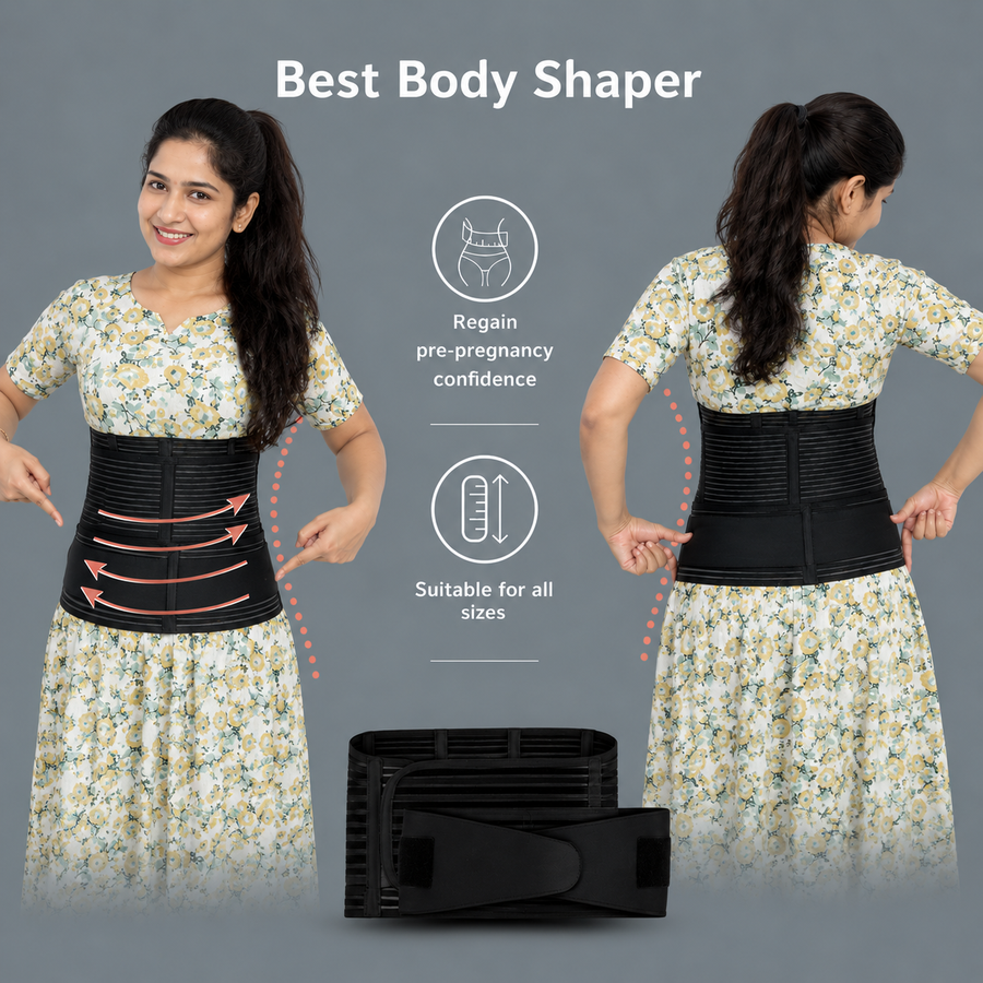 Home of Wellness 3-in-1 Body Support Belt | Medical-Grade Fabric | Breathable | Skin Friendly | 1 Year Warranty