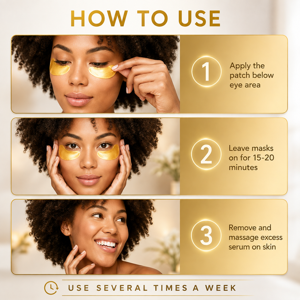 24K Gold Hydrogel Under Eye Patches – Dark Circles & Puffiness Relief