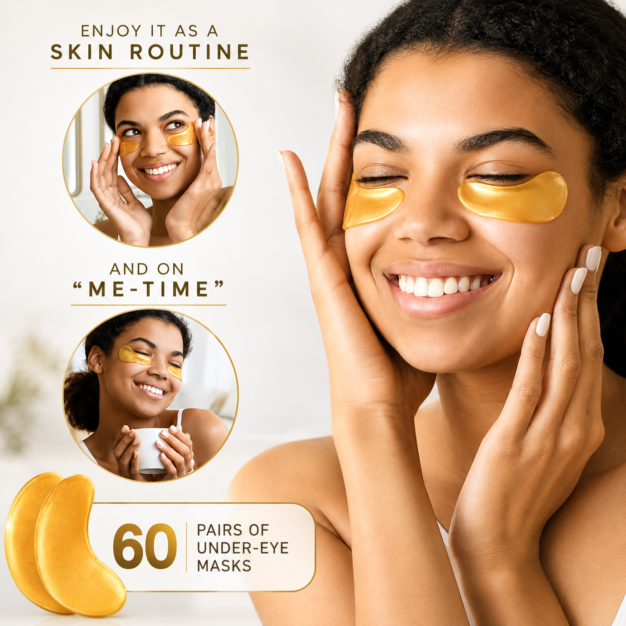 24K Gold Hydrogel Under Eye Patches – Dark Circles & Puffiness Relief