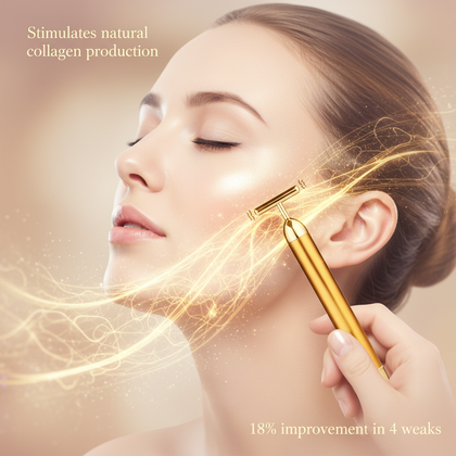 24K Gold Energy Beauty Bar Electric Facial Massage Roller