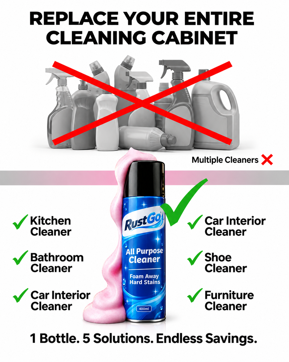 Replace many cleaners